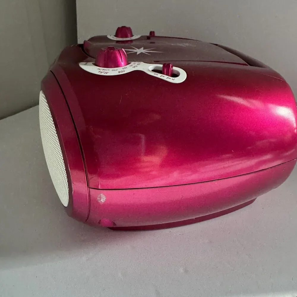 Nextplay Hot Pink Glitz & Glitter AM/FM Cd BOOMBOX NP400GB Works & Sounds Great - Picture 12 of 16